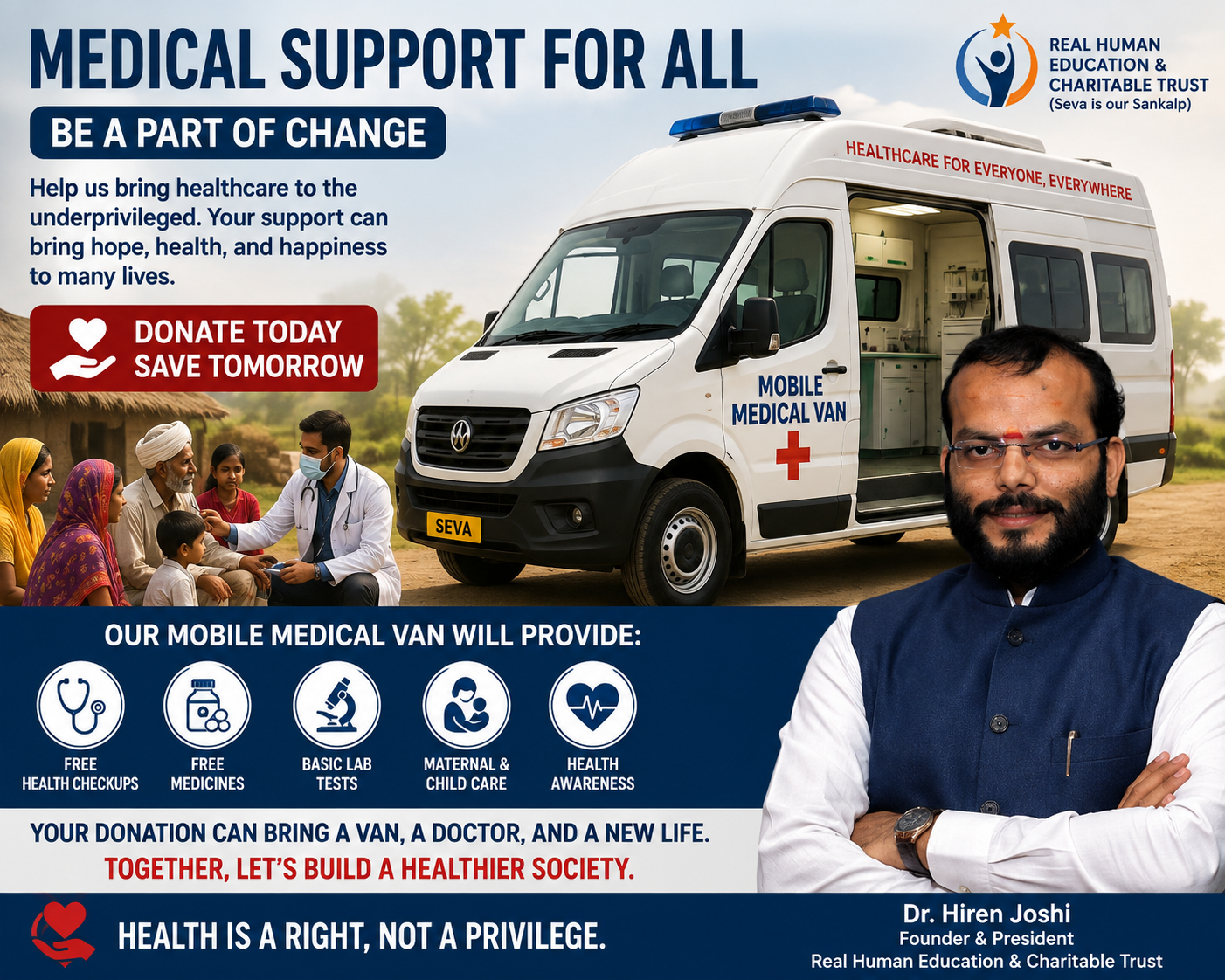 Support our mobile medical van for rural areas.
